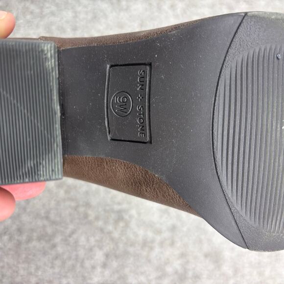 New in box! Sun & Stone brown taupe booties size 9 - Picture 11 of 12